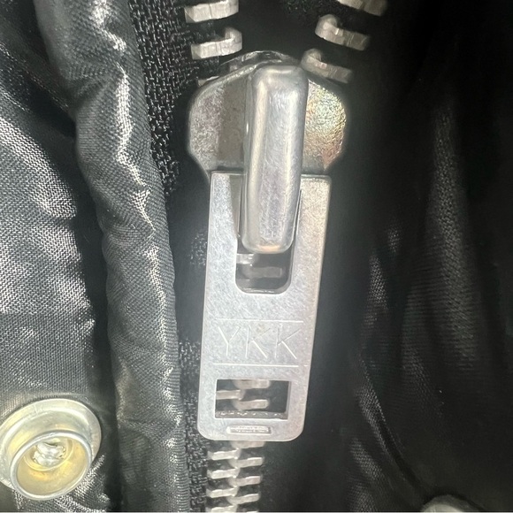 SWINGSTER Vintage Black Puffer Racing Jacket Zip Size XL Case International - Picture 7 of 7